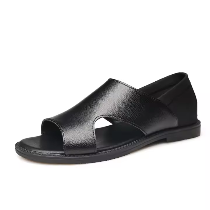 Sandalias antideslizantes para hombre, chanclas informales de cuero, cómodas, para la playa, para exteriores, para verano, 2024 - 1