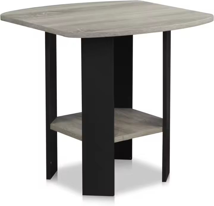 Furinno Mesa Auxiliar Roble Francés Gris Individualmente - 1