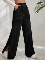 Pantalones de pana para mujer, cintura alta recta, pierna ancha, otoño, elegantes y originales - details 2
