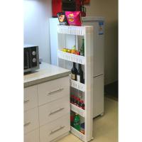 home-man funda para estantería organizador con 3 grandes cestas de almacenamiento, Brecha de almacenamiento delgado deslice hacia fuera Pantry Rack de almacenamiento para espacios estrechos, 3 pisos - details 9