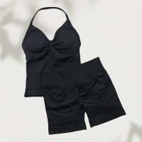 Conjunto de Yoga sin Costuras para Mujer Tanga Largas con Cordones Ropa de Gimnasio de Verano - details 6