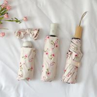 Paraguas Floral francés para tomar fotos para niñas, sombrilla de alto aspecto, totalmente automática, plegable, para sol soleado o lluvioso, protección UV - details 3