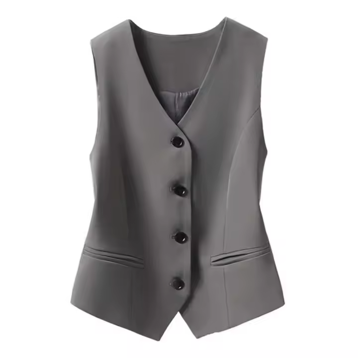 Chaleco Tre para mujer, chaqueta corta sin mangas, usado, informal, a la moda, para personas mayores, 2024 - 1