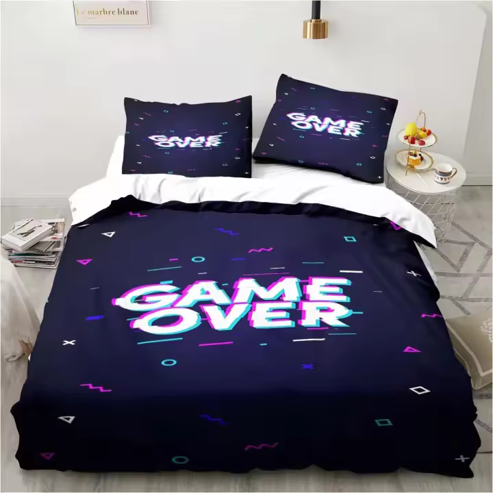 Juego de ropa de cama individual para niños y adolescentes, funda de edredón para juegos, decoración de sala de juegos - 1