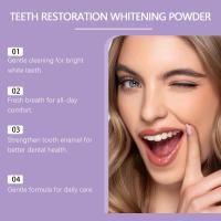 El polvo de dientes morado limpia suavemente los dientes, frescura duradera, refresca el aliento y proporciona el cuidado diario de la boca. - details 9