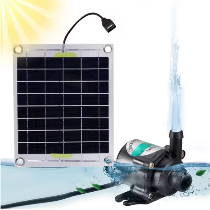 Conjunto Solar de 10W Bomba de Aireación de Filtrado Hidropónico 12V Bomba Submersible para Tanque de Peces, Roca, Estanque, Fontana - 1