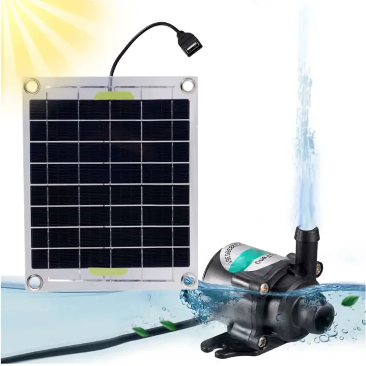 Conjunto Solar de 10W Bomba de Aireación de Filtrado Hidropónico 12V Bomba Submersible para Tanque de Peces, Roca, Estanque, Fontana - 1