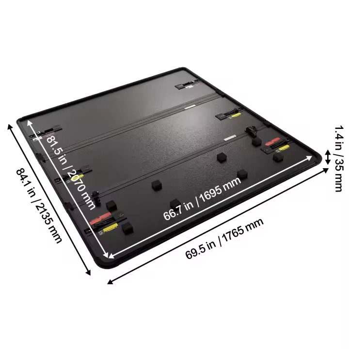 SucceBuy Cubierta Tonneau para caja de camión triple, capacidad de carga de 400 libras, luz LED, plegado rápido - 1