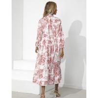 Vestidos elegantes y bonitos estampados para mujer, vestido suelto de manga larga con cuello redondo, nueva promoción - details 3