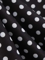 Women summer casual polka dot print short sleeve a line party vintage elegant midi dress - details 12