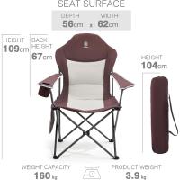 Silla Camping 150kg Alta Silla Plegable Camping Acolchada Resistente Sillas Jardin Respaldo Silla Playa Plegable Alto con Bolsillo y Portavasos Sillas Terraza Exterior Silla Director - details 32