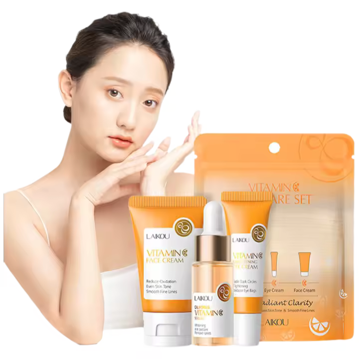 Set de Cuidado de la Piel de Sakura Dorada 24K Crema Facial Serum Ojos Hidratante Anti-Arrugas - 1
