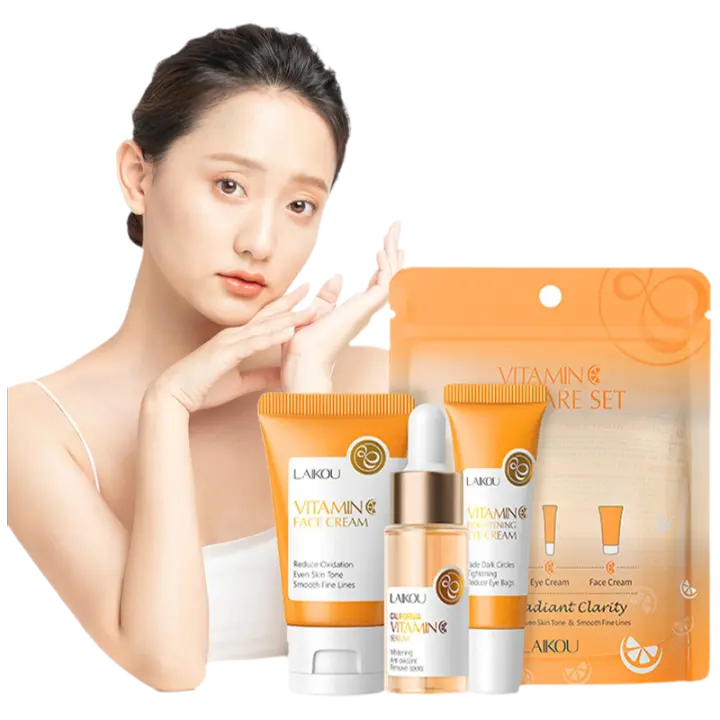 Set de Cuidado de la Piel de Sakura Dorada 24K Crema Facial Serum Ojos Hidratante Anti-Arrugas - 1