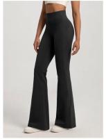 Pantalones desnudos de cintura alta para mujer, pantalones elásticos con parte inferior acampanada para ejercicio físico, informales, para correr al aire libre, Yoga - details 10