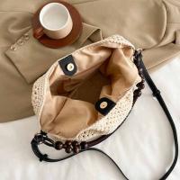 Bolso tejido de playa hueco, bolso de mano para playa, bolso de playa bohemio, bolso de cubo, bolso de hombro hueco de gran capacidad para compras - details 10