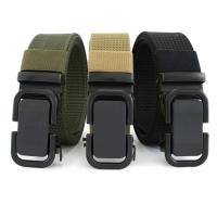 Cinturón de lona con hebilla automática para hombre, cinturón informal Simple de estilo salvaje para Jeans, cinturón de negocios de calidad de marca de lujo - details 6