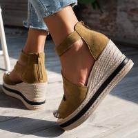 Sandalias de cuña de verano para mujer, zapatos de moda Cómodo tacón alto ligero - details 4
