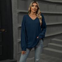 Top para mujer, camiseta holgada lisa con cuello en V, ropa popular coreana elegante de liquidación, años 90 - details 24