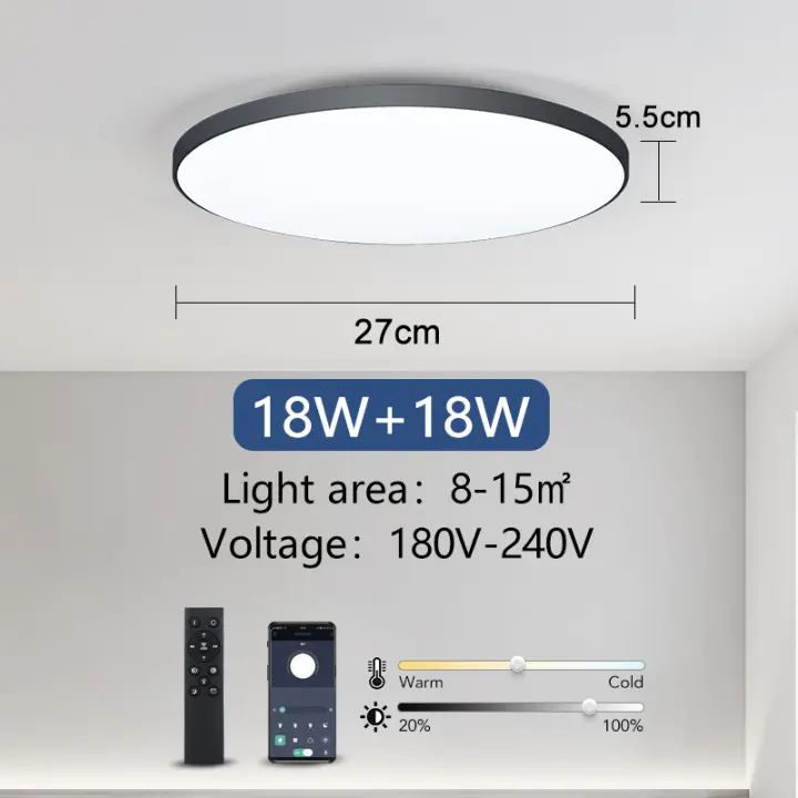 BIT Lámpara de techo LED inteligente para el hogar, decoración de interiores, lustre, aplicación de Control remoto, WIFI, Bluetooth, dormitorio y sala de estar - 1