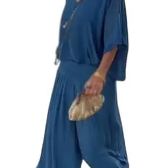 Elegante Conjunto de Pantalón de Chiffon Estilo Casual Elegante para Mujeres de Talla Grande - 1