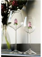 Gran capacidad 3D Dia Rosa de cristal con alas de corazón incorporado copas de vino tinto copas copas regalo 1 PC - details 7
