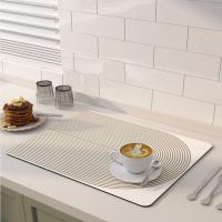 Alfombrilla de drenaje antideslizante, almohadilla de drenaje duradera, de diatomita creativa, de secado rápido, suave y absorbente, para mesa de cocina - details 0