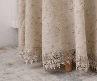 Mantel rectangular, flores bordadas, tela de algodón, decoración de boda - details 10