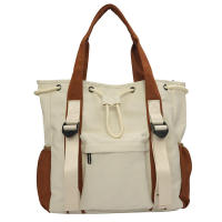 Bolso de hombro de nailon ligero con asa superior de gran capacidad, negro y blanco, para guardar cosméticos y teléfonos móviles - details 6