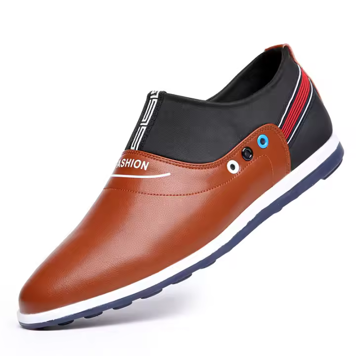 Zapatos casuales de cuero transpirables, con agujero para hombre, altura interior invisible, aumento, zapatos para hombre, 6 cm - 1