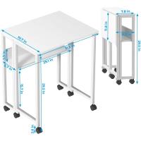Escritorio Plegable Pequeño Estante de Almacenamiento con Ruedas Montaje Fácil - details 48
