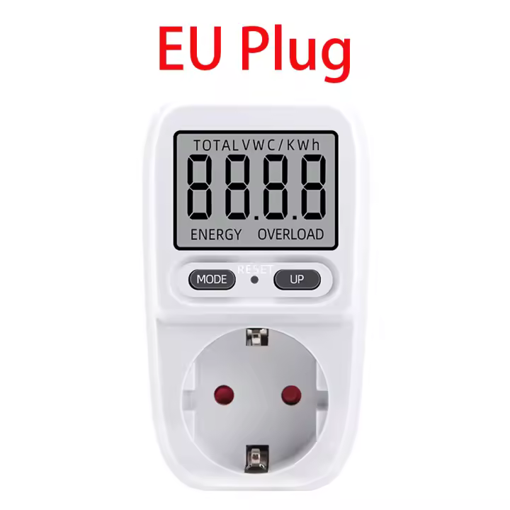 Medidor de consumo de energía de 220V, vatímetro de electricidad, LCD medidor de energía, probador de toma de corriente de medición EU FR, Monitor Analizador de potencia - 1