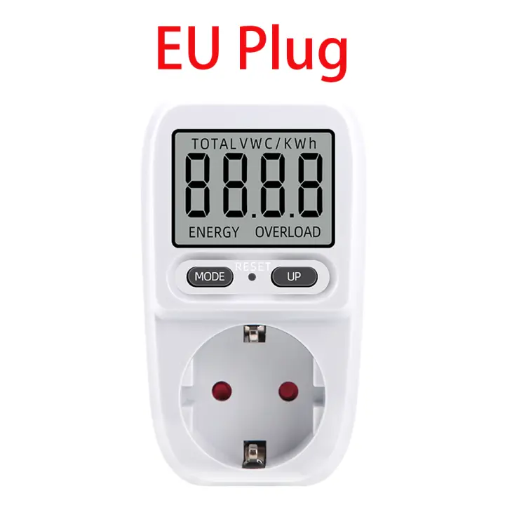 Medidor de consumo de energía de 220V, vatímetro de electricidad, LCD medidor de energía, probador de toma de corriente de medición EU FR, Monitor Analizador de potencia - 1