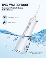 Irrigador Oral portátil, limpiador de dientes impermeable IPX7, recargable por USB, 5 modos de limpieza,300ML - details 0
