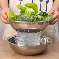 3 unids/set 3 en 1 lavabo de drenaje para lavar verduras con colador, fregadero con cubierta de rallador, lavabo de arroz de gran capacidad - details 8
