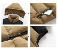 Chaleco impermeable grueso con capucha para hombre, ropa informal para exteriores, con logo, doble color, con múltiples bolsillos, desmontable, 2025 - details 3
