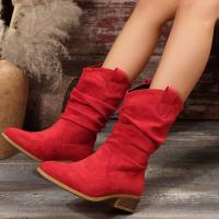 Botas apiladas de tacón bajo de gran tamaño para mujer Botas altas de estilo caliente de moda - details 8