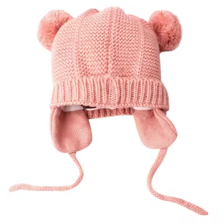Gorro de ganchillo de punto para bebé recién nacido, gorro cálido de invierno para niño y niña - 1