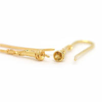 Latón color oro de 18 quilates, compatible con cuentas de medio agujero con ganchos de medio pasador para pendientes, joyería de alta calidad, accesorios para manualidades. - details 107