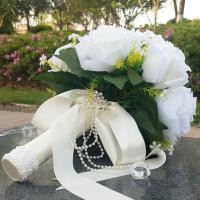 Ramo de flores de seda blanca, alfileres artificiales para novia, accesorios de boda - details 6