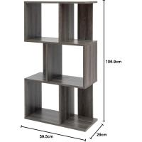 Estantería decorativa/estantes flotantes/Estantería de madera/Estantería con 4 estantes, oficina,modular, sala de estar, biblioteca - Display Shelf SRK-W3 - Marrón ceniza - details 59