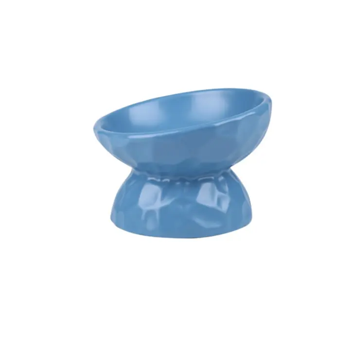 Tazón de Alimentación para Mascotas de Cerámica Creativo de Gato Gran Capacidad, Anti-Derrape, Protección para el Cuello - 1