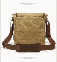 Bolso cruzado de viaje antirrobo para hombre y mujer, bandolera de cuero de estilo Vintage, de lona encerada, impermeable - details 11