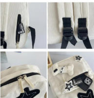 Mochila para Laptop con Patrón de Estrellas para Chicas Y2K, Mochila Escolar de Gran Capacidad para Adolescentes, Mochila de Pan - details 4