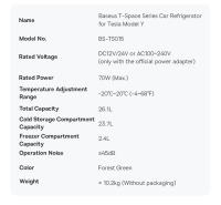 Baseus-refrigerador 2 en 1 para coche, refrigerador portátil 2 en 1, serie t-space, para Tesla Model Y, para Camping - details 18