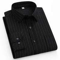 Nuevo bolsillo de negocios de manga larga de moda informal suave a rayas, camisa de oficina, ropa de hombre 4xl 5xl - details 7