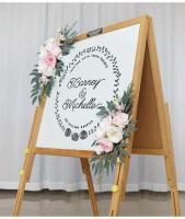Kit de flores artificiales para arco de boda, eucalipto azul Rosa polvoriento bohemio para decoraciones de boda, letrero de bienvenida, 1 Juego - details 2