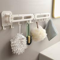 Gancho deslizante para cocina sin perforaciones, estante para colgar en la pared, ganchos deslizantes plegables que ahorran espacio con 14 ganchos, estante de riel de cocina extensible - details 10