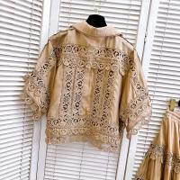 Conjunto de Vestido y Traje para Mujer de Dos Piezas Top Blanco, Falda Plisada, Abrigo de Encaje Bordado Moda de Verano 2025 - details 11