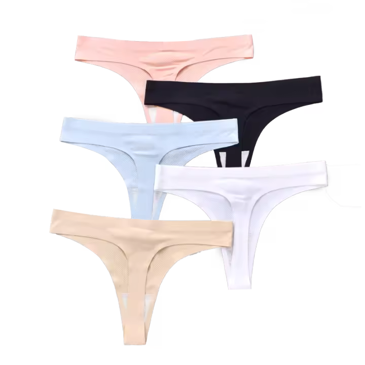 Tangas De Algodón Para Mujer, Ropa Interior Sexy De Cintura Baja Con Espalda En T, Bragas Cómodas A Rayas, Lencería Íntima - 1
