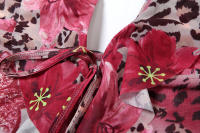BUNO-Conjunto de 2 piezas con estampado de flores de gato extraño para mujer, Tops cortos con cuello Halter y volantes y espalda descubierta + trajes Hipster ajustados Panst Hottie - details 7